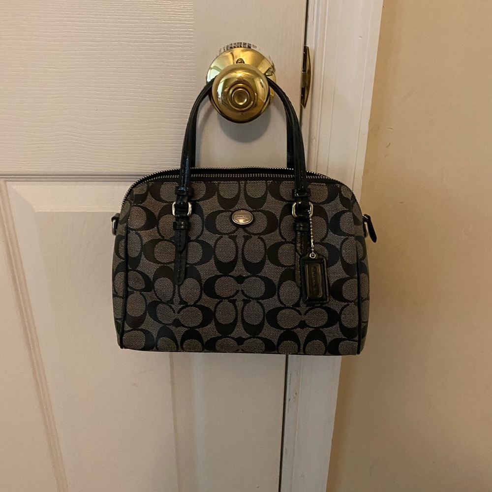 Gray/black Leather Coach